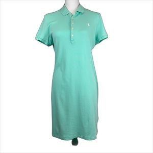 Ralph Lauren Polo green jersey shirt dress sz L